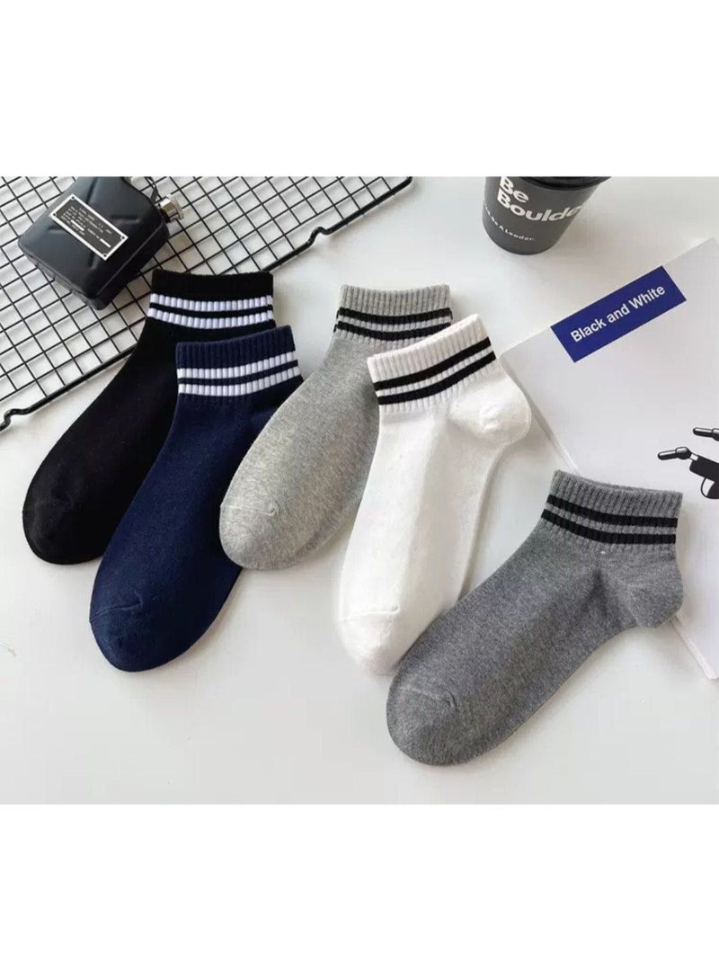 TRENDORA Cotton Blend Ankle Socks, Mixed Colors, Regular Size, 5 Pairs With 1 Gift, Casual Wear, Machine Washable - Image 5